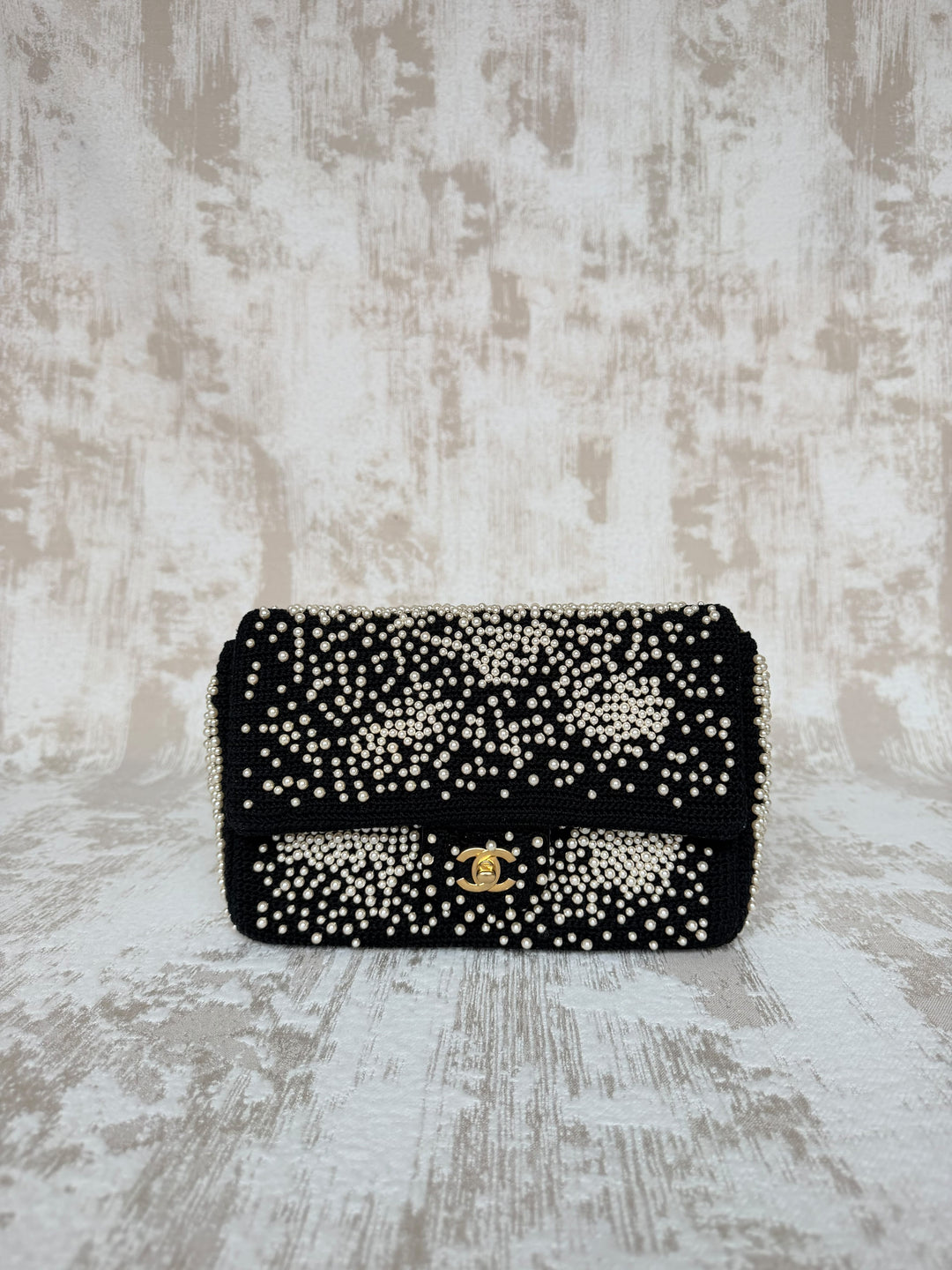 Chanel 17C Medium Flap Bag Pearl Embellished Gold Hardware 2017