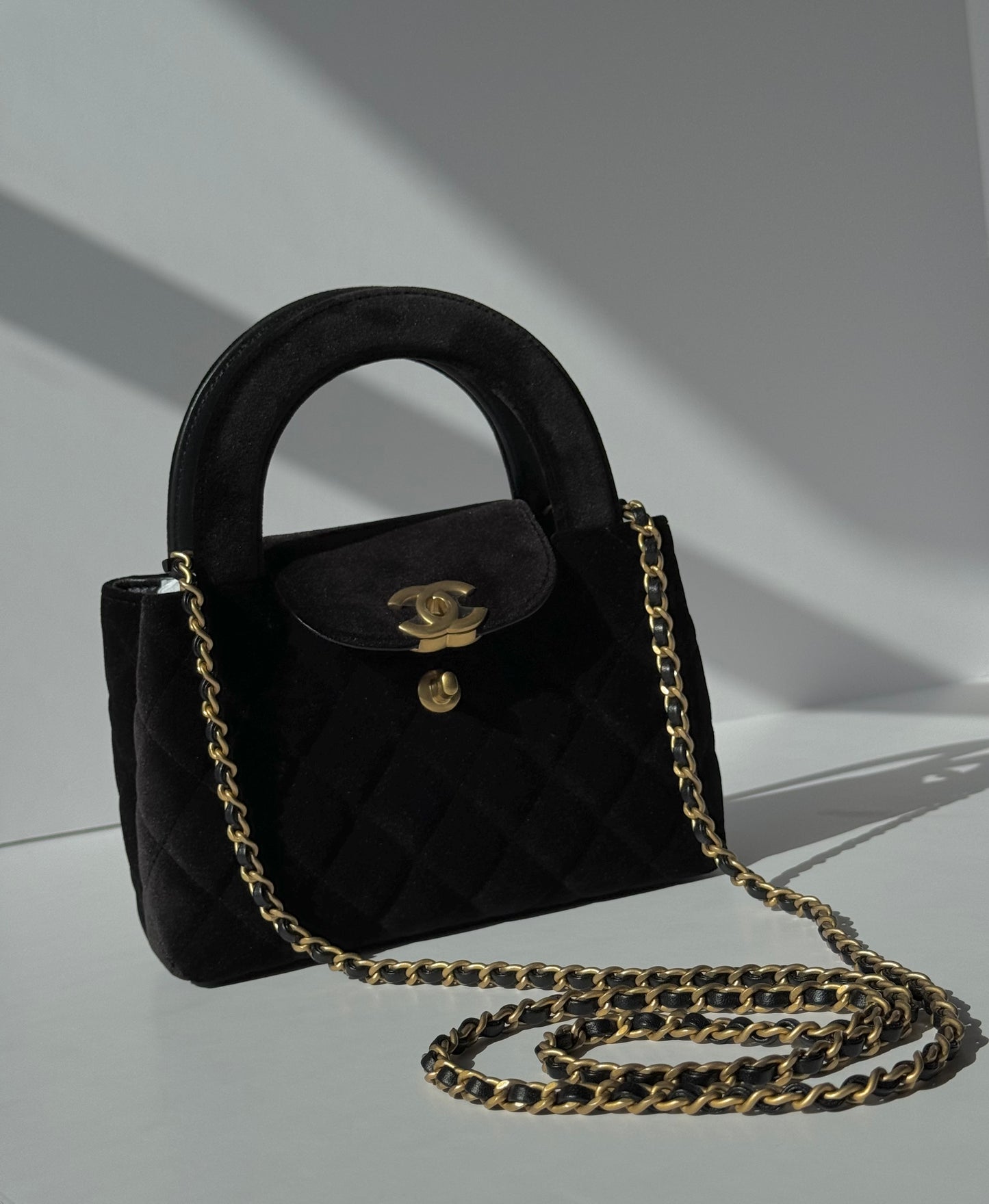 Chanel 2024 Black Velvet Mini Kelly