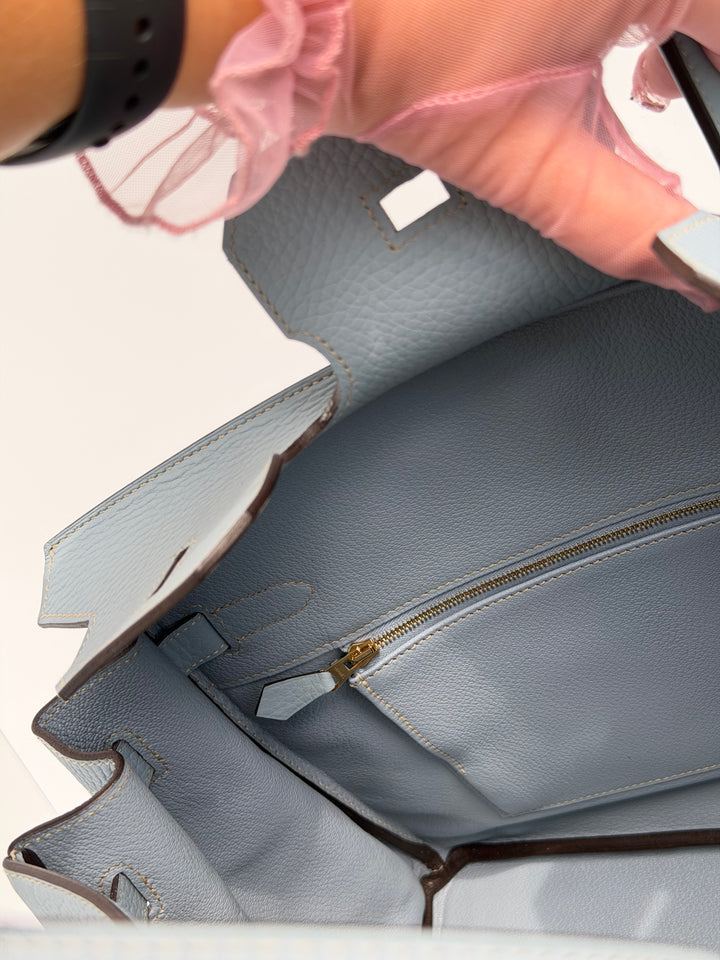 Hermès Birkin 35 Bleu Lin Togo Gold Hardware 2012