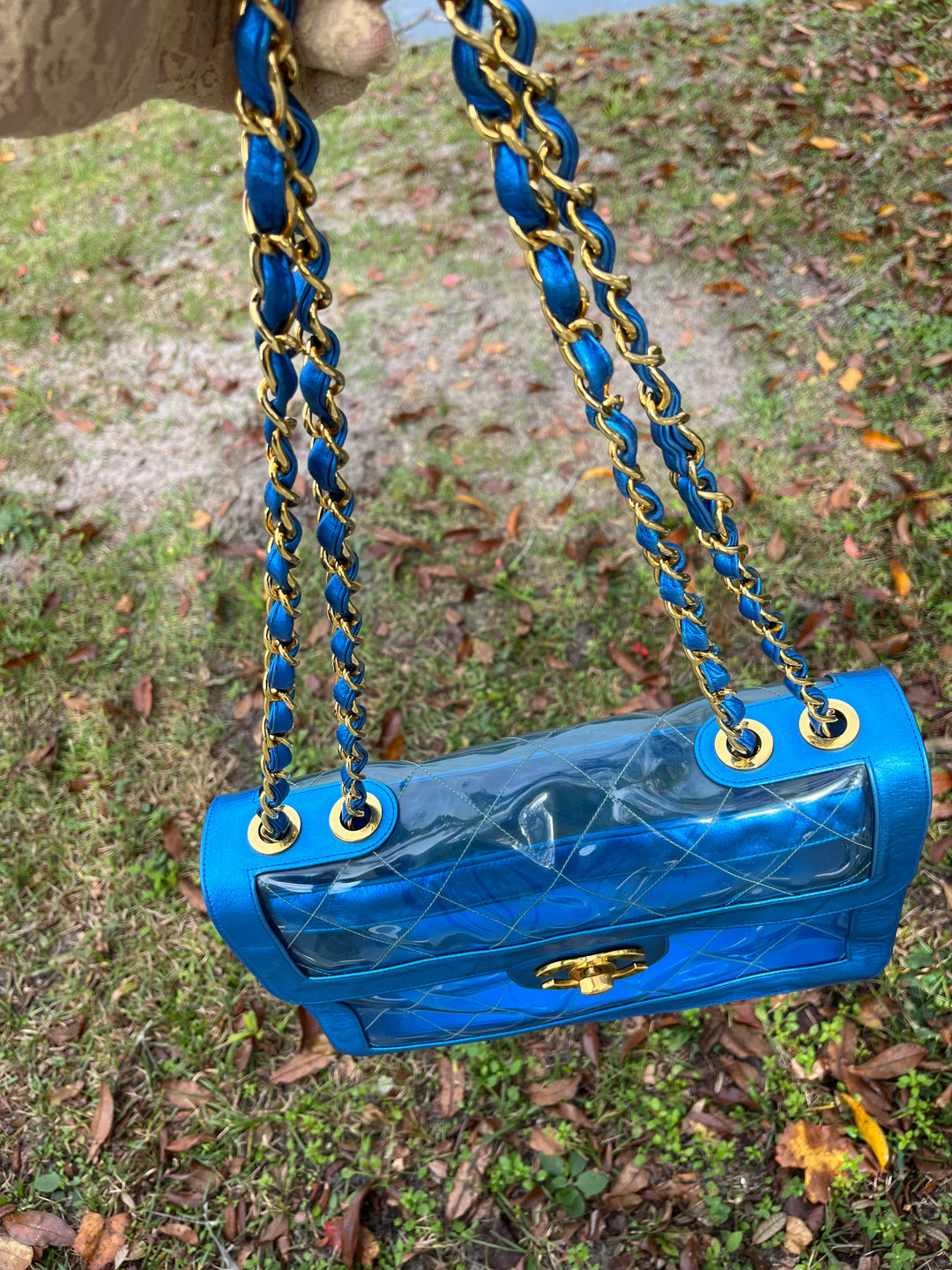 Chanel Iridescent PVC Maxi Lambskin Flap Bag