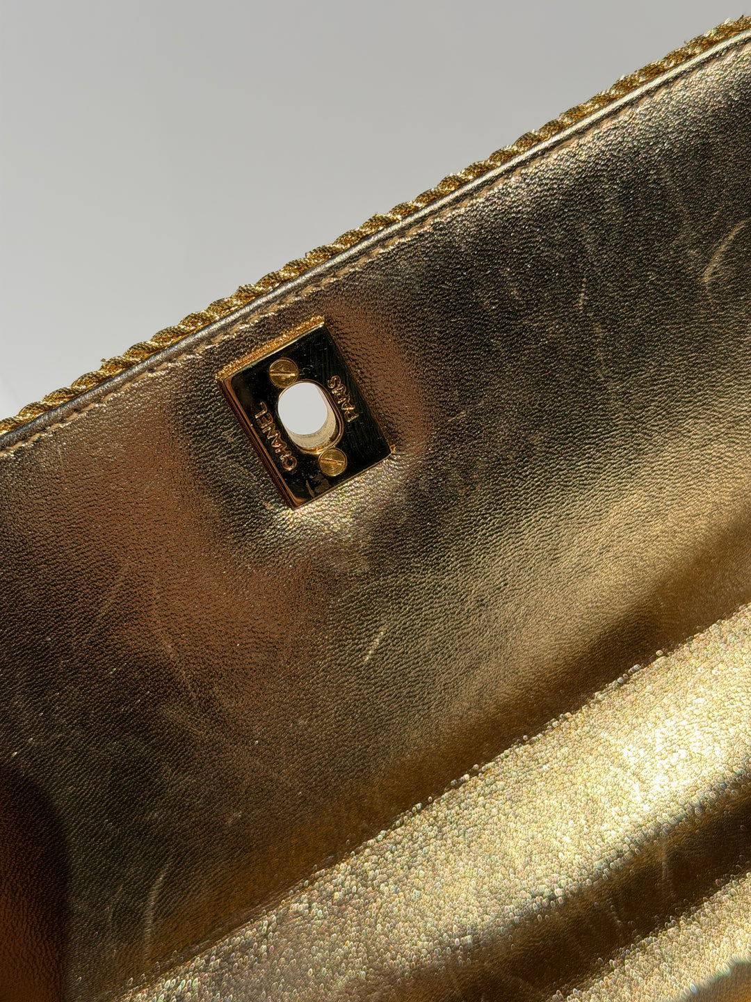 Chanel RARE Vintage Gold Silk Rope Shoulder Bag