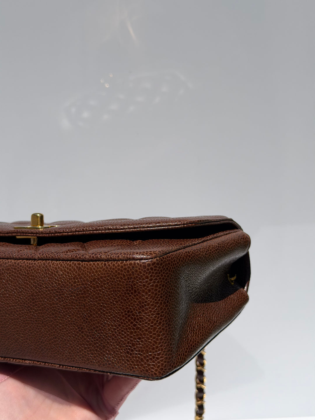 Chanel Small Diana Flap Bag Caviar Brown 24K Plated Gold Hardware 1994