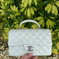 Chanel 21S Mini Iridescent White Caviar Top Handle