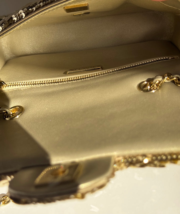 Chanel Cruise 2024/25 Gold Sequins Mini Flap Bag
