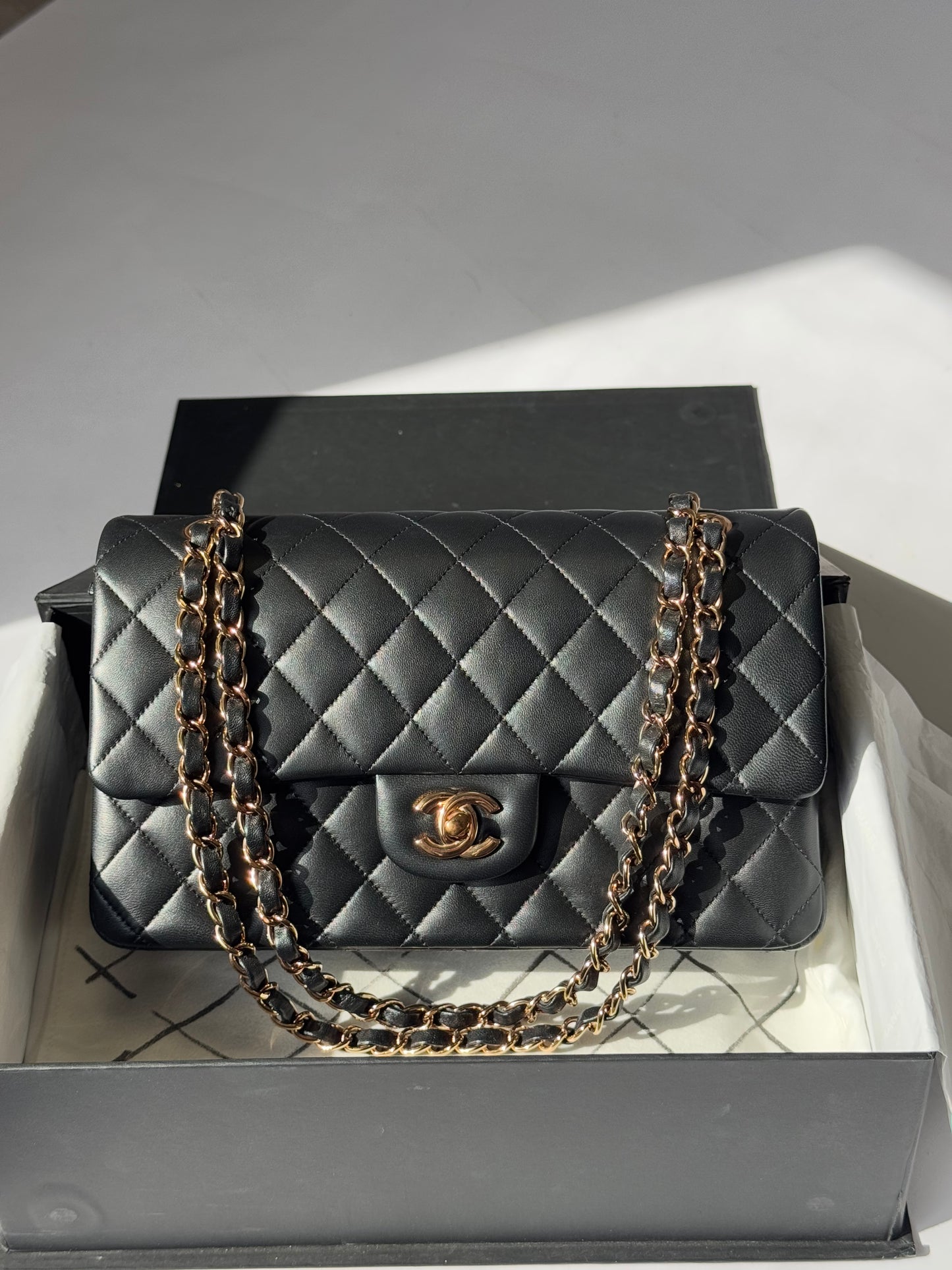 Chanel Black Medium Lambskin Flap Bag + RGHW