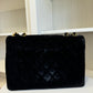 CHANEL 1995 VINTAGE BLACK VELVET JUMBO CLASSIC FLAP