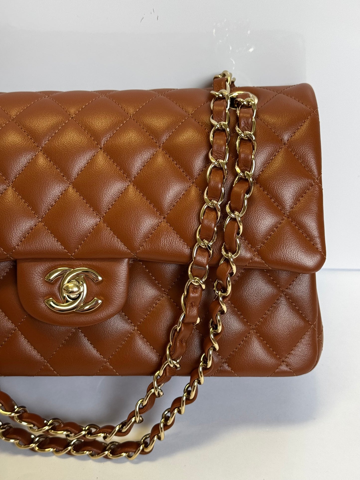 Chanel 21P Caramel Medium Lambskin Flap Bag