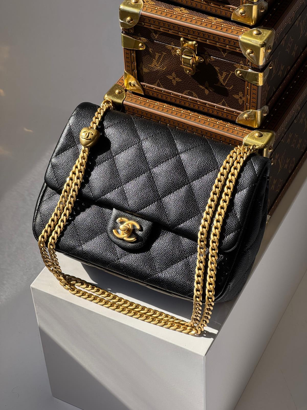 Chanel Black Medium Caviar Sweetheart Crush Flap Bag