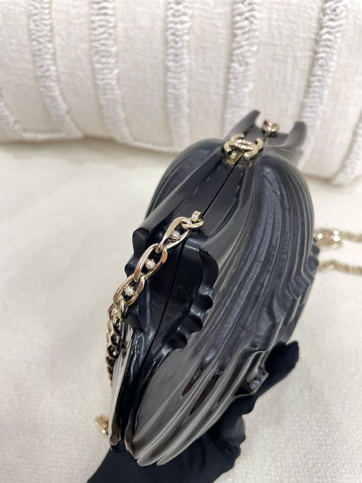 Chanel 19S Black Runway Shell Minaudiere