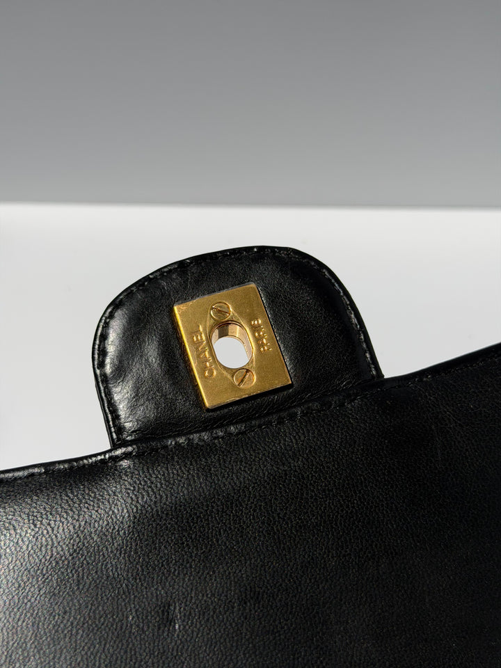 Chanel Medium Classic Flap Bag Alligator Black 24K Plated Gold Hardware 1997