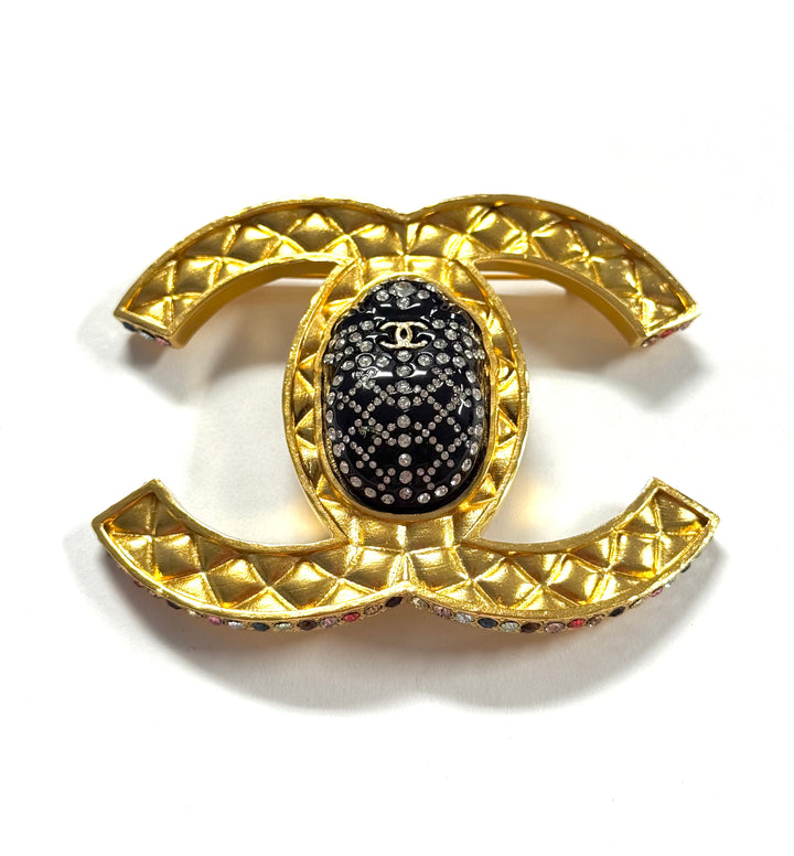 Chanel 19A Egypt Multicolor XL Beatle Brooch