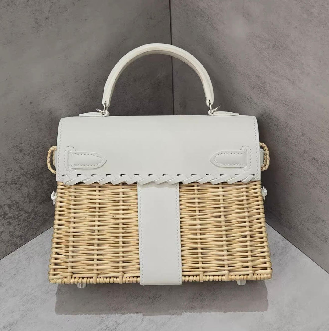 Hermes New White Mini Kelly Picnic