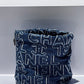 Chanel Blue Washed Denim Mini Logo Embroidered 22