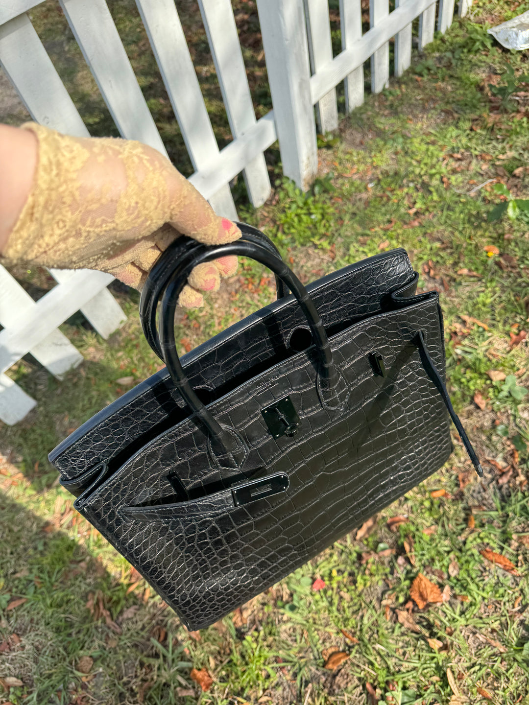 Hermes SO Black Matte Croc Birkin 35