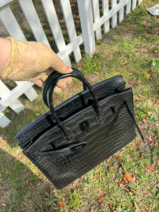 Hermes SO Black Matte Croc Birkin 35