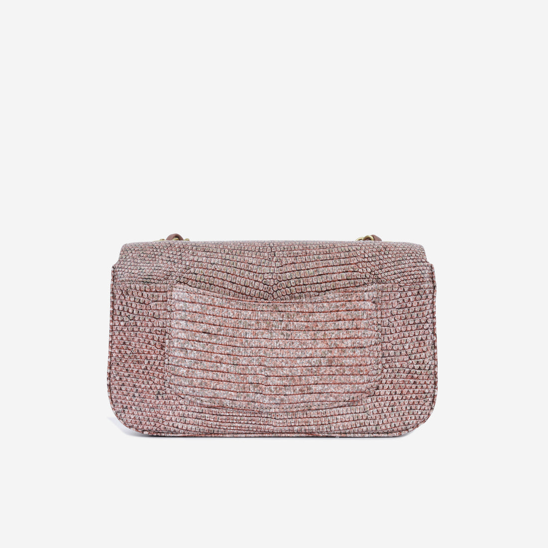 Chanel Mauve Taupe Lizard Mini Rectangular Flap Bag