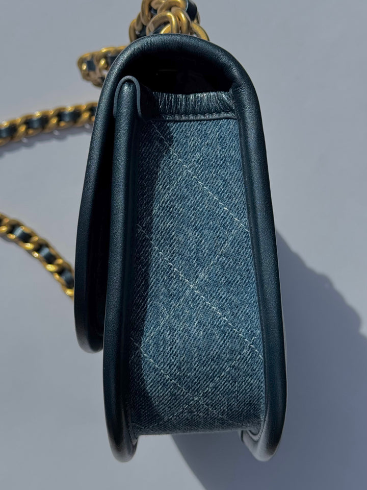 Chanel Denim Small Messenger Crossbody Bag