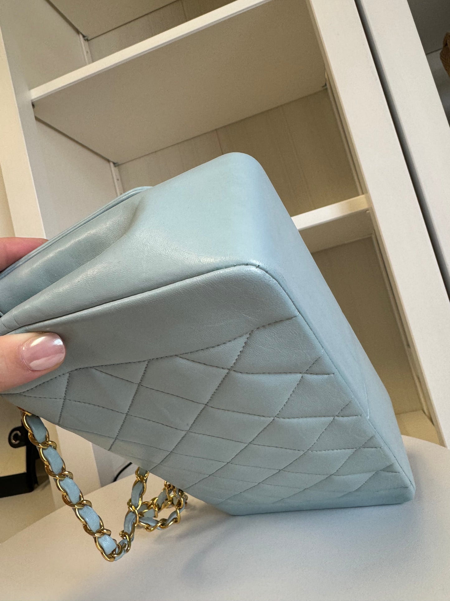 Chanel Baby Blue 24K Medium Lambskin Diana Flap Bag