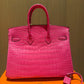 Hermes Rose Shocking Matte Alligator Birkin 25