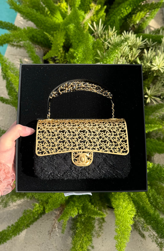 Chanel 2022 Limited Edition Tweed Mini Cage Minaudiere Crossbody