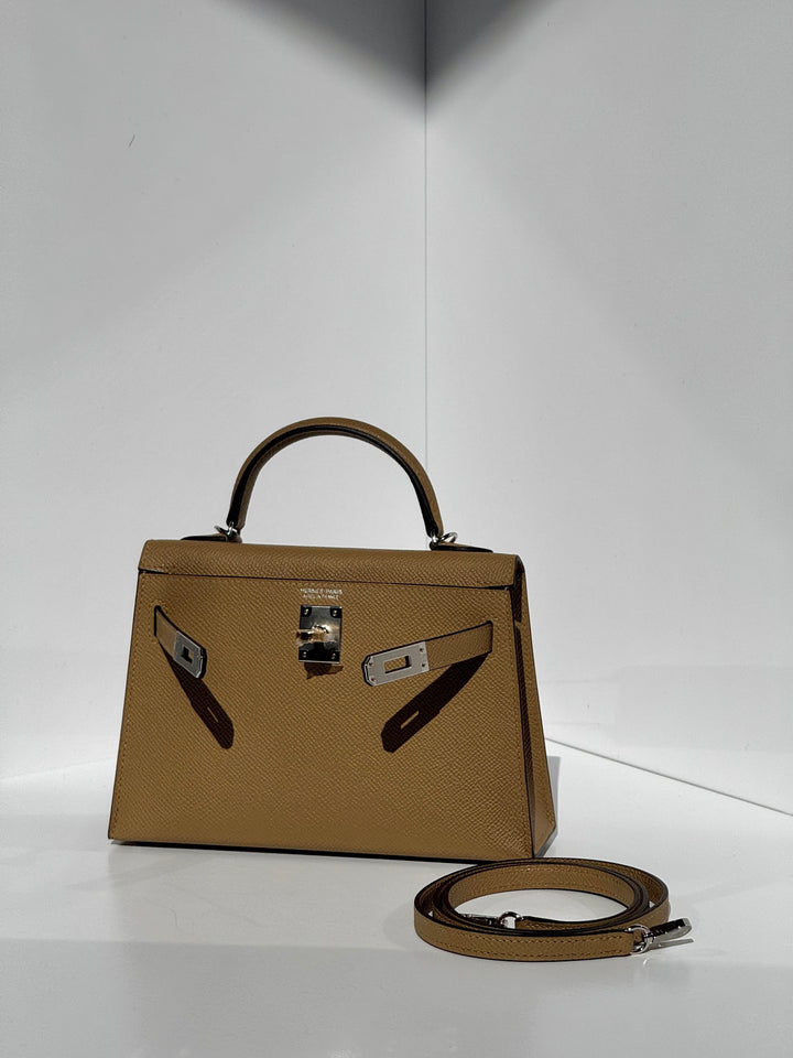 Hermes Mini Sellier Poussiere Electrum Kelly 20