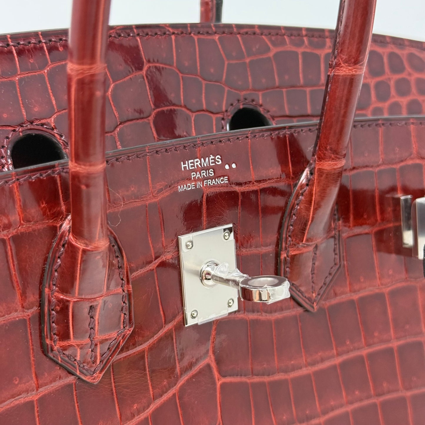 Hermes 2016 Bourgogne Shiny Niloticus Crocodile Birkin 25