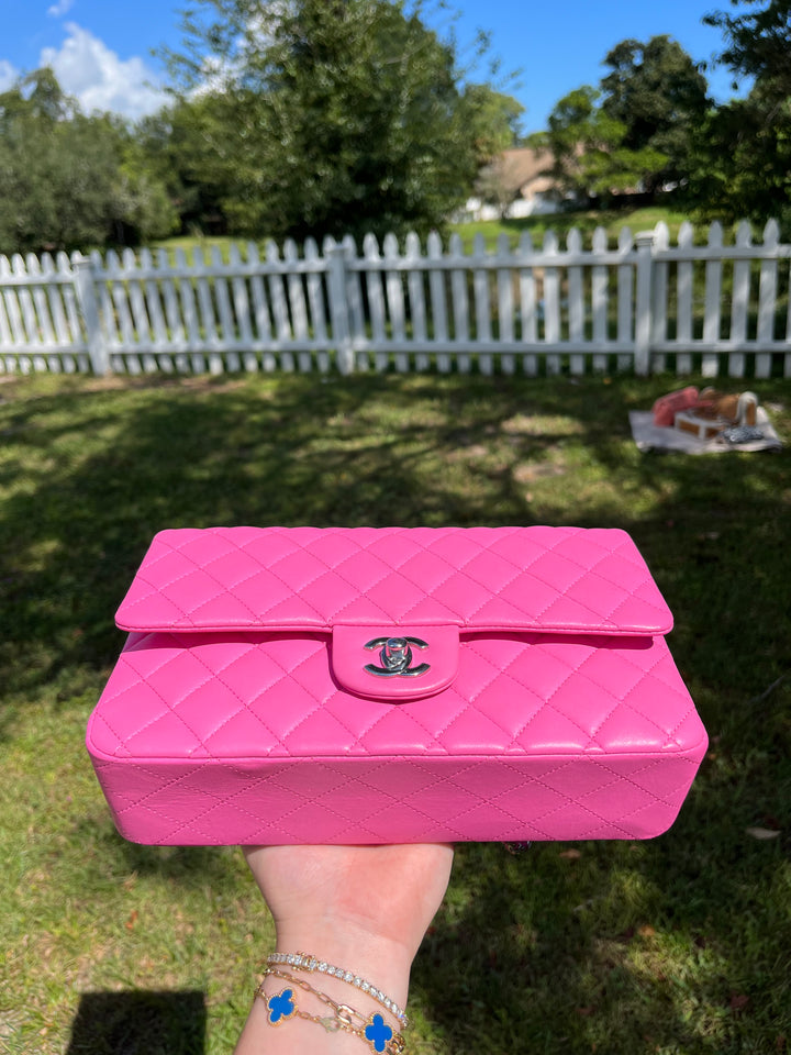 Chanel 21S Pink Neon Lambskin Medium Flap Bag