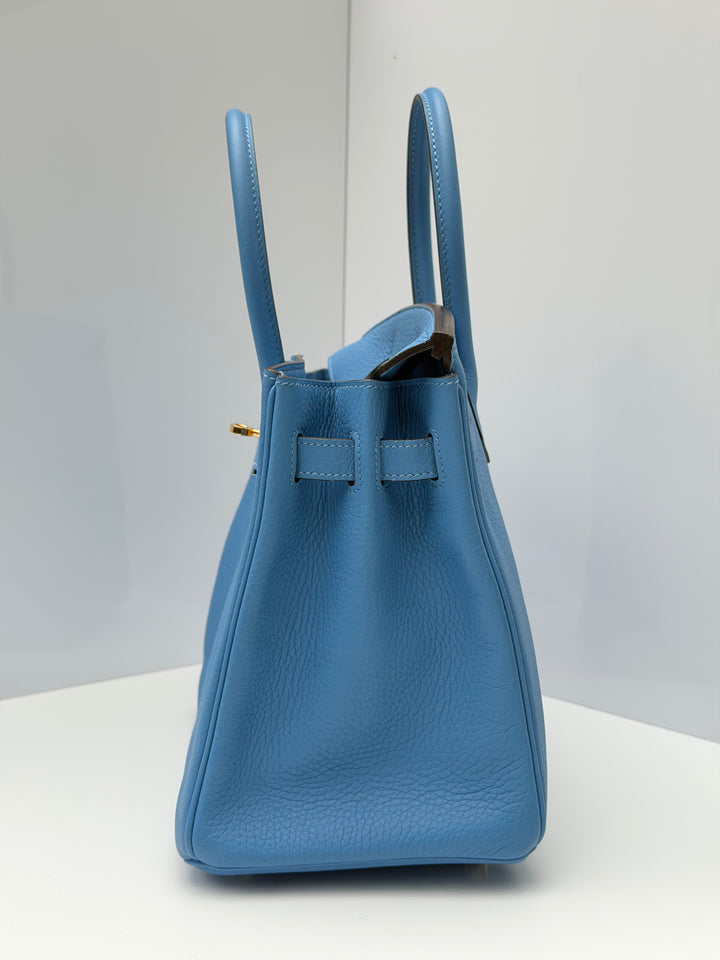 Hermes 2014 Bleu Paradis Clemence Taurillon Birkin 30