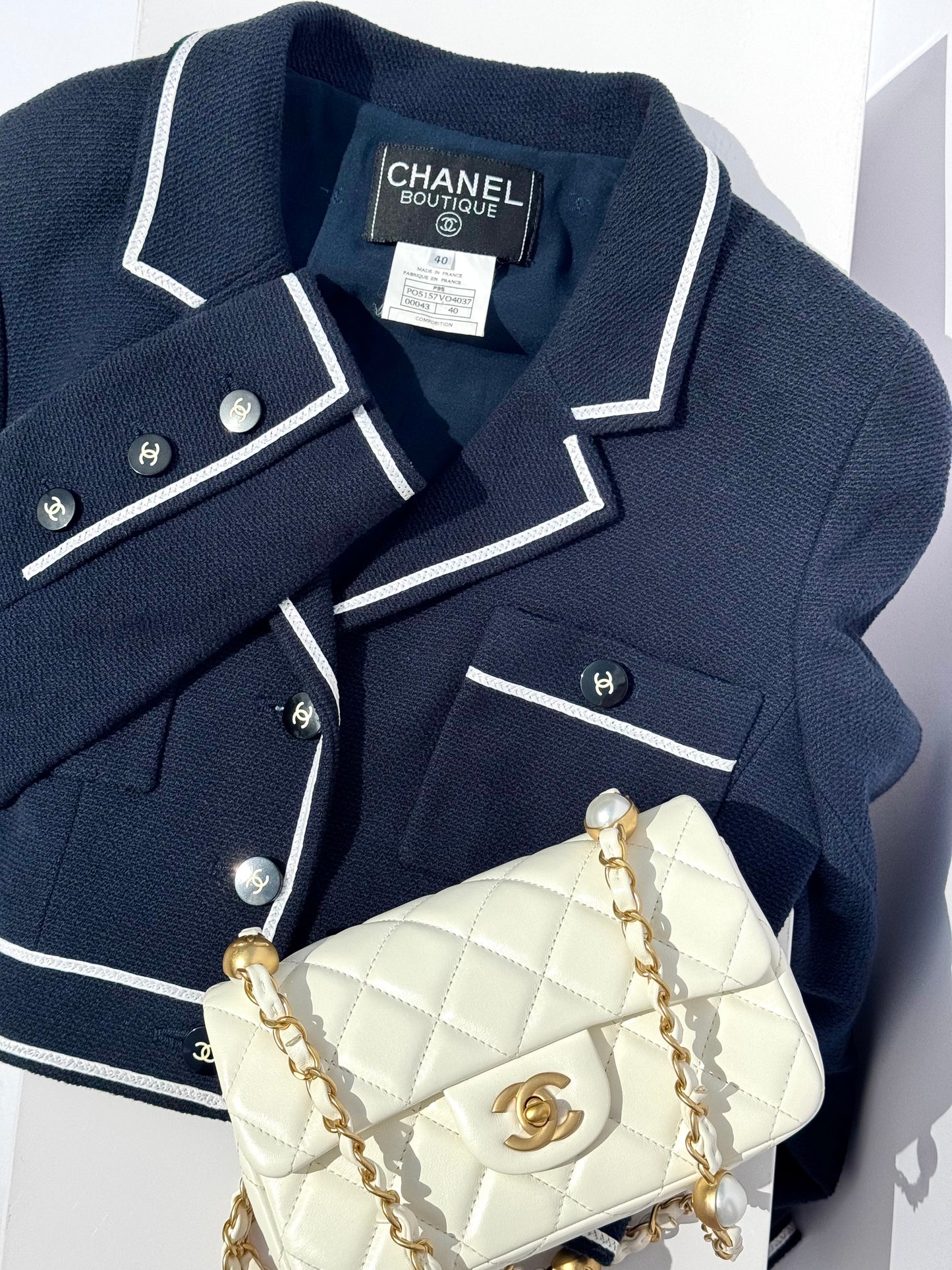 Chanel 95P Navy Barbie Cropped Jacket