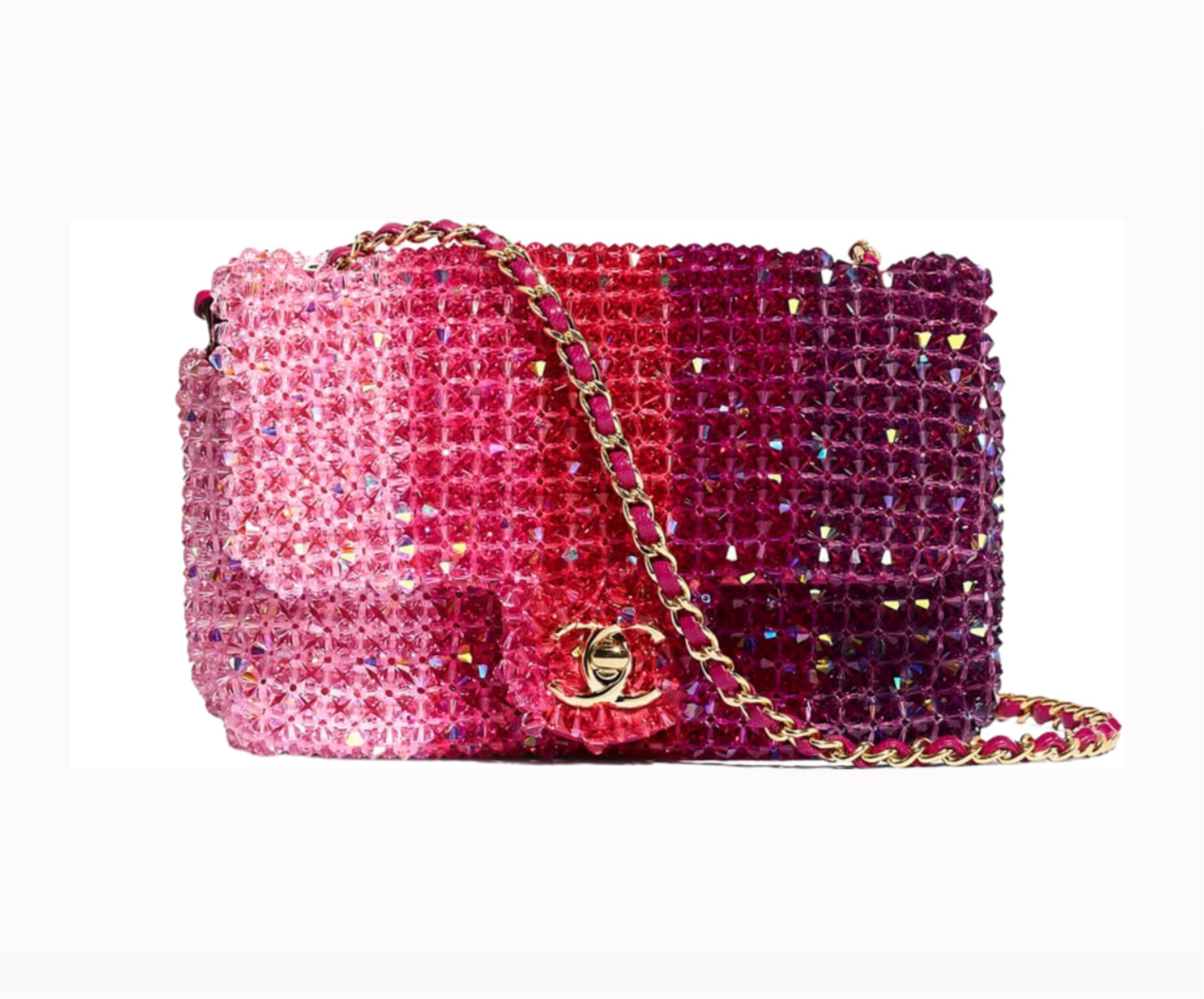 Chanel Pink Ombre Crystal Mini Flap