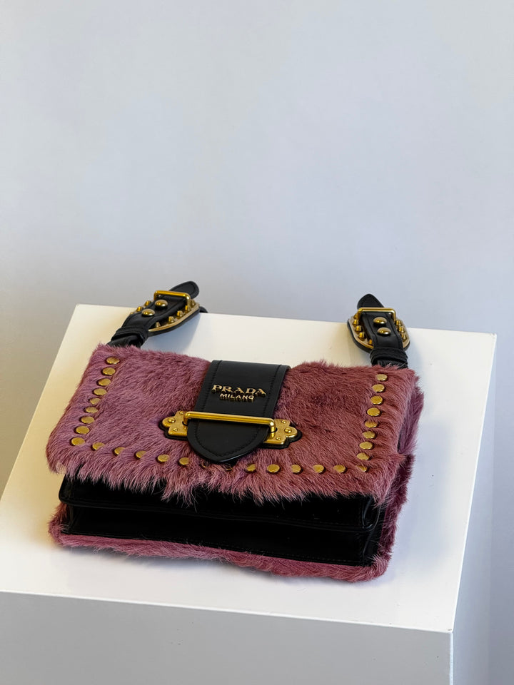 Prada Calf Hair Pink Cahier Crossbody Bag