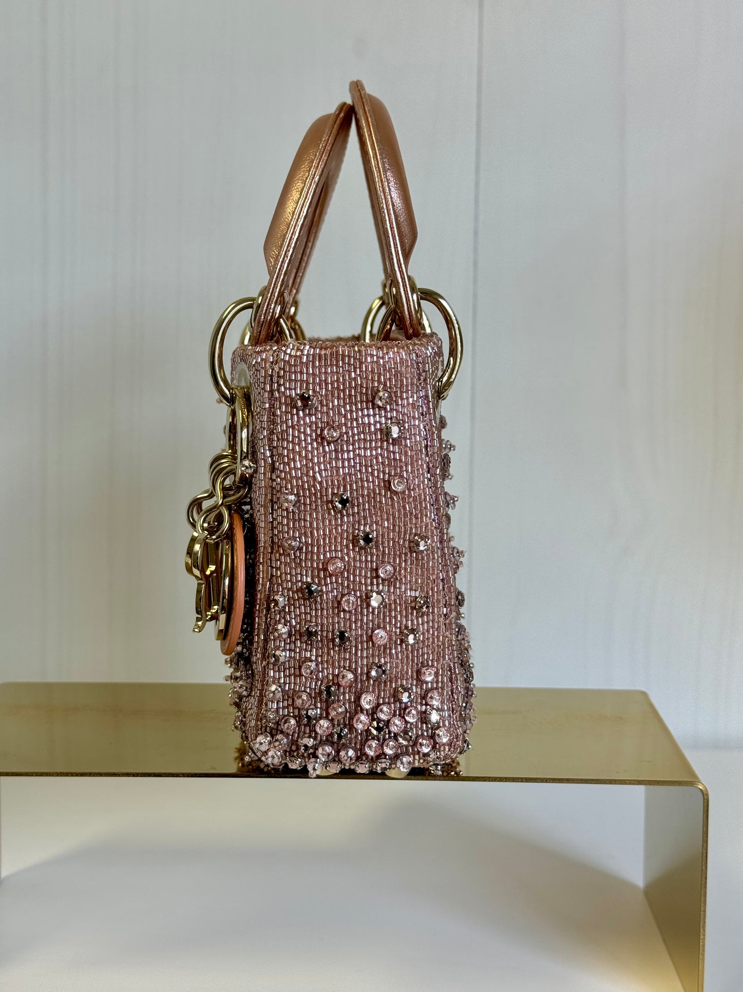 2022 Satin Rose Champagne Micro Beaded Lady Dior