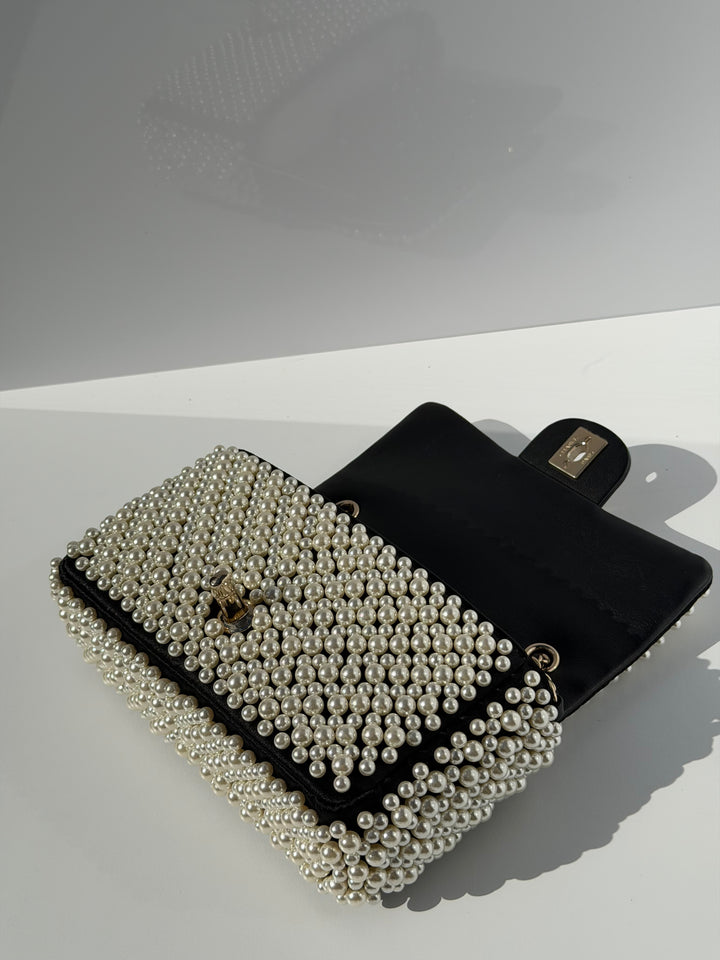Chanel 19S Pearl Embellished Mini Rectangular Flap Bag
