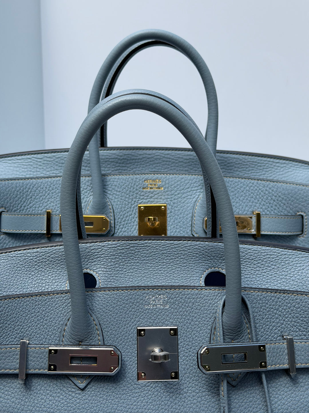 Hermès Birkin 30 Bleu Lin Togo Palladium Hardware 2012
