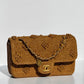 Chanel 24P Tan Braided Raffia Medium Flap Bag