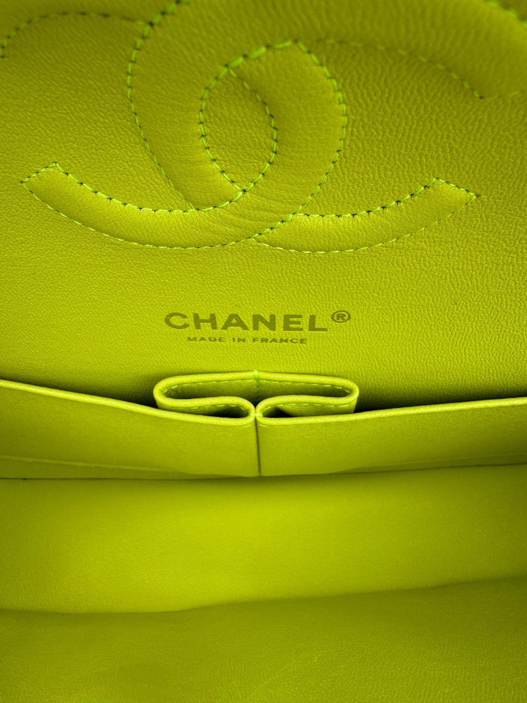 Chanel 21S Yellow Neon Lambskin Medium Flap Bag