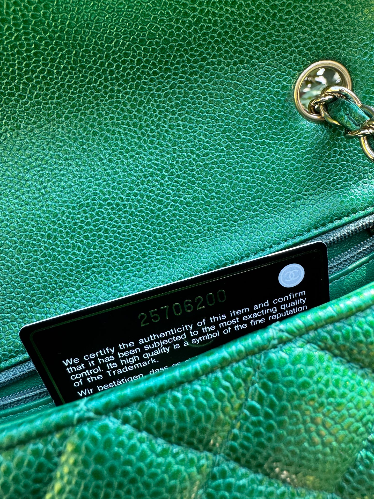 Chanel 18S Emerald Green Caviar Mini Flap Bag