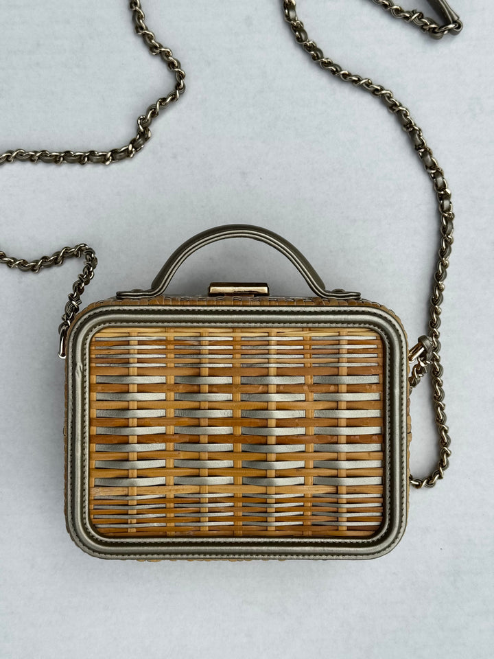 Chanel 2019 Small Gold Wicker Vanity
