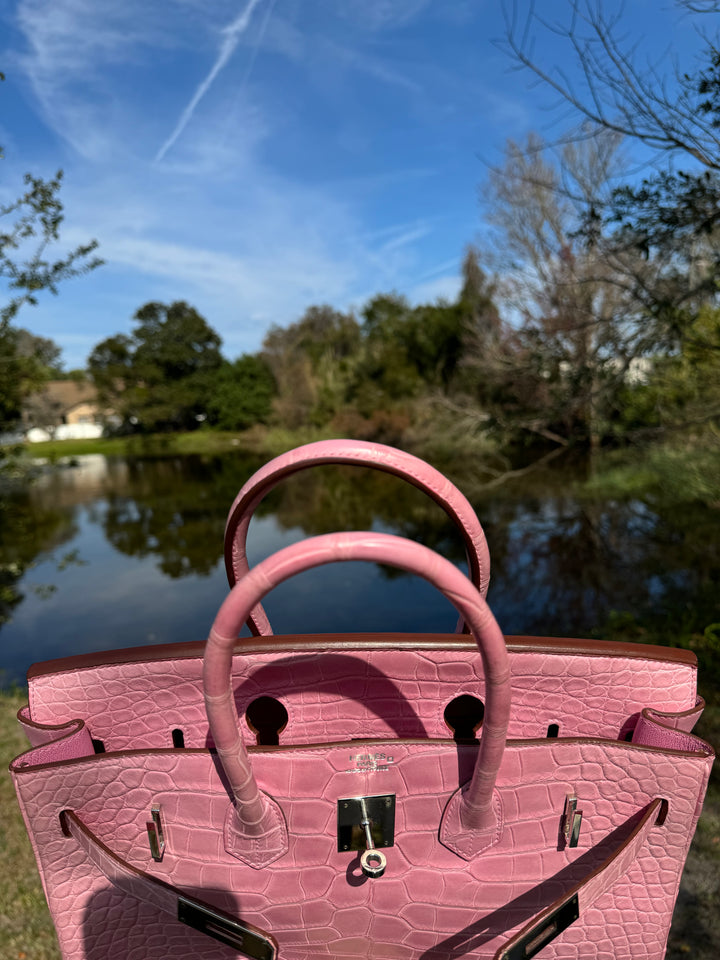 Hermes Bubblegum Matte Croc Birkin 35 PHW