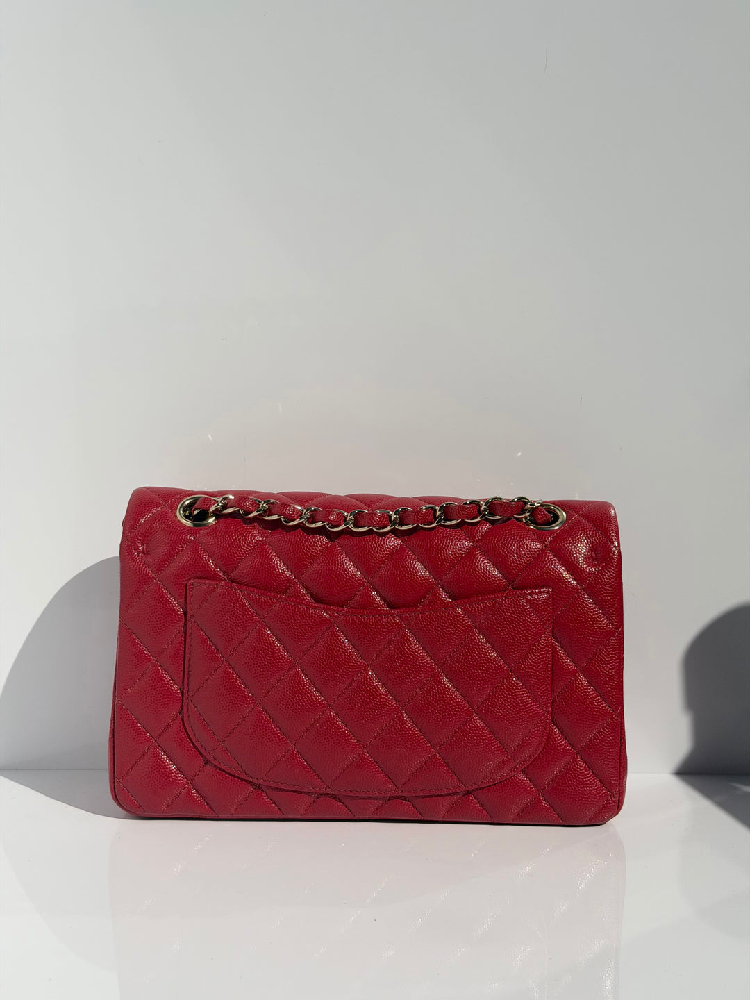 Chanel Small Double Flap Bag Caviar Leather Red Light Gold Hardware 2018