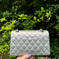 Chanel 21K Small Calfskin Pearl Iridescent Double Flap