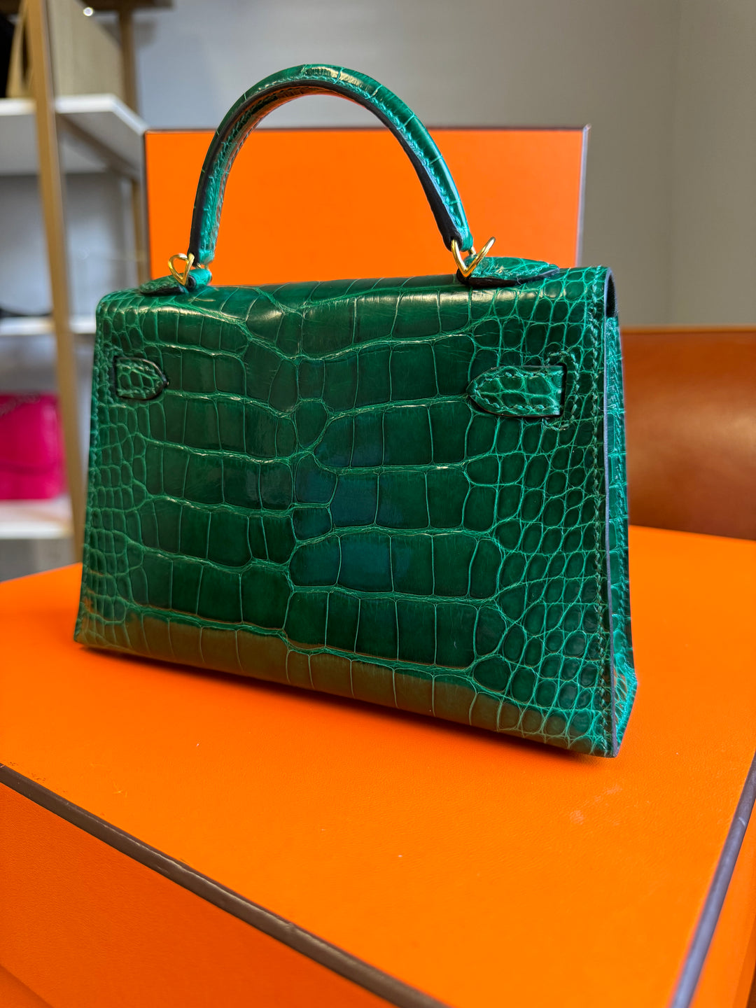 Hermes Emerald Alligator Mini Kelly