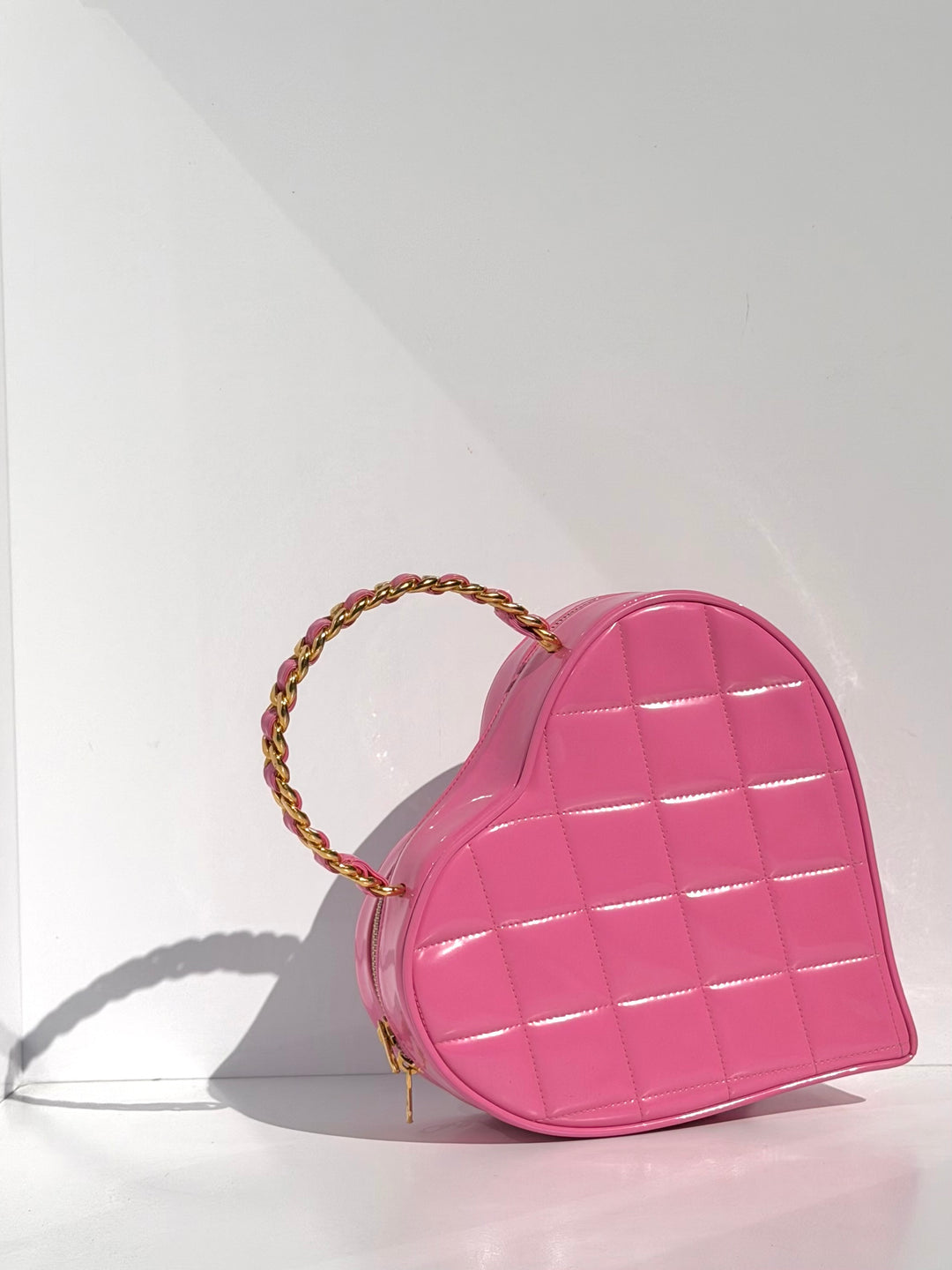 Chanel Barbie Pink Heart Vanity Bag 24K Gold-Plated Hardware 1995