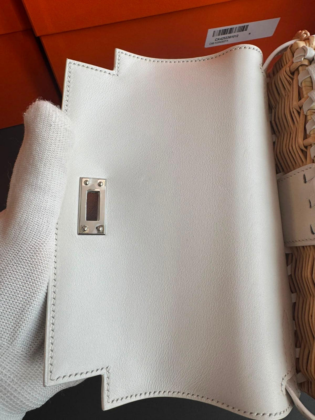 Hermès Mini Kelly Picnic Wicker New White Palladium Hardware 2020
