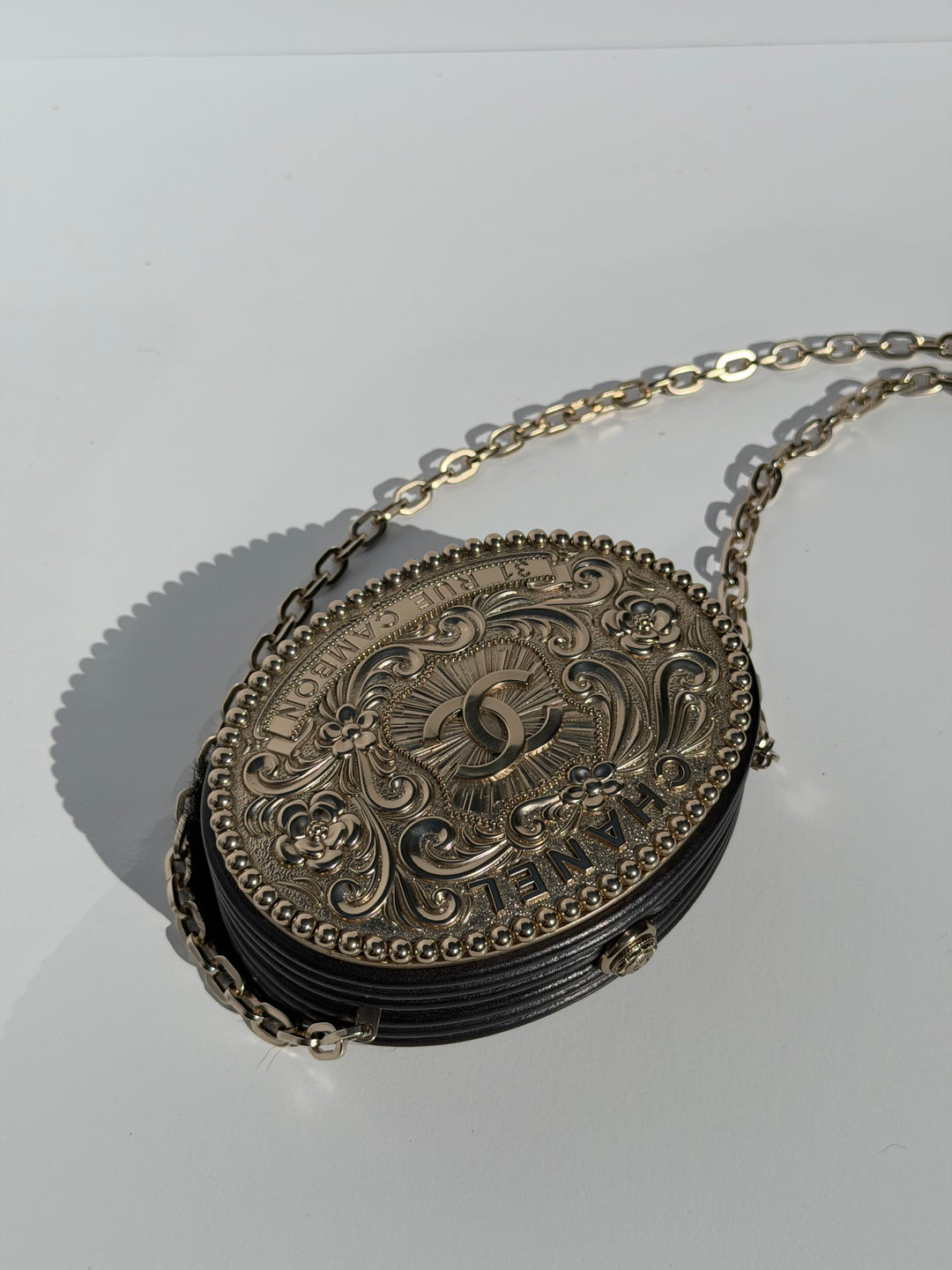 Chanel Paris-Dallas Belt Buckle Minaudière Black Lambskin & Pony Hair Gold & Palladium Hardware 2014