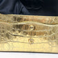 Chanel Metallic Gold Croc Embossed Medium Classic Flap Bag