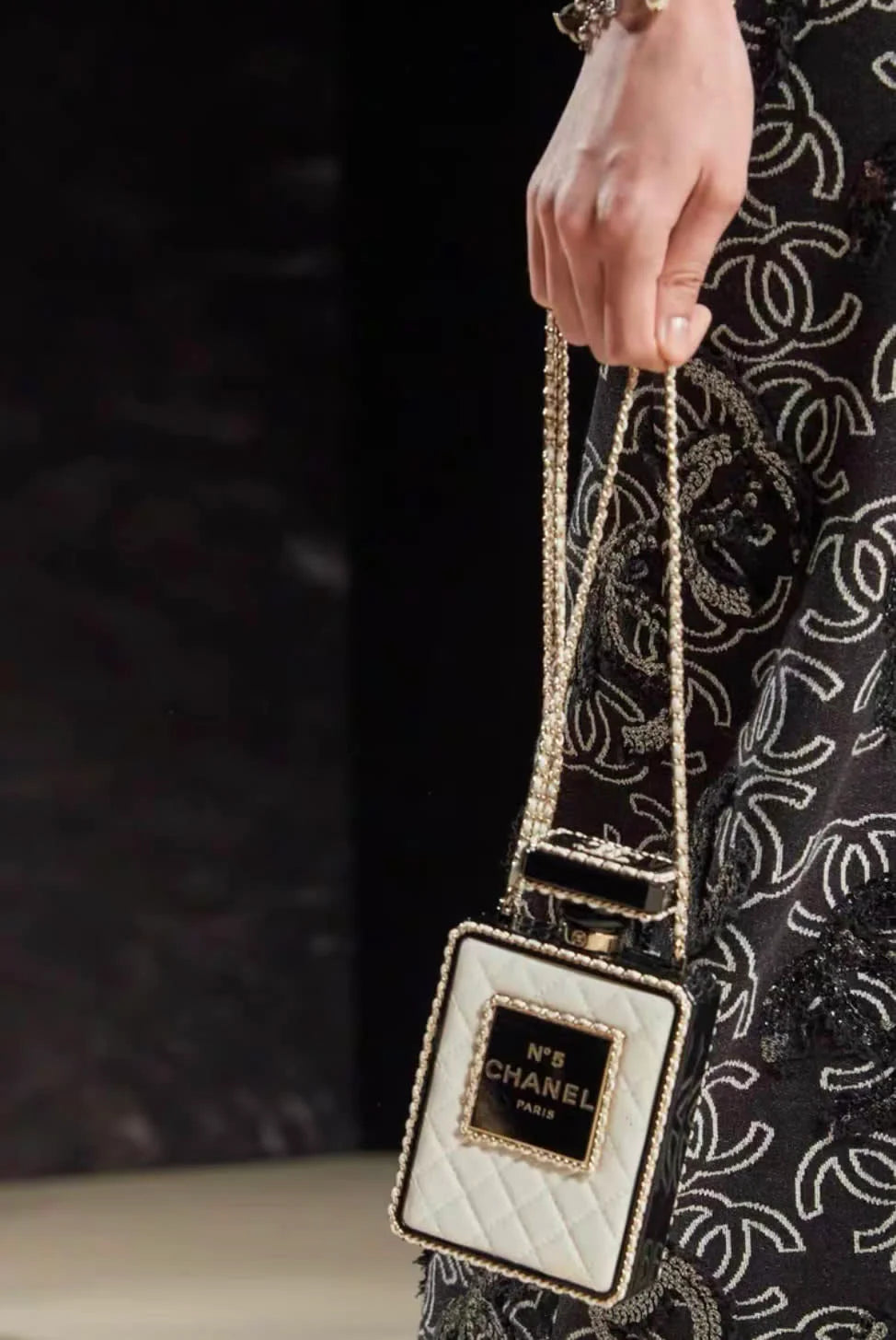 Chanel 22S Quilted Leather Perfume Bottle Minaudiere