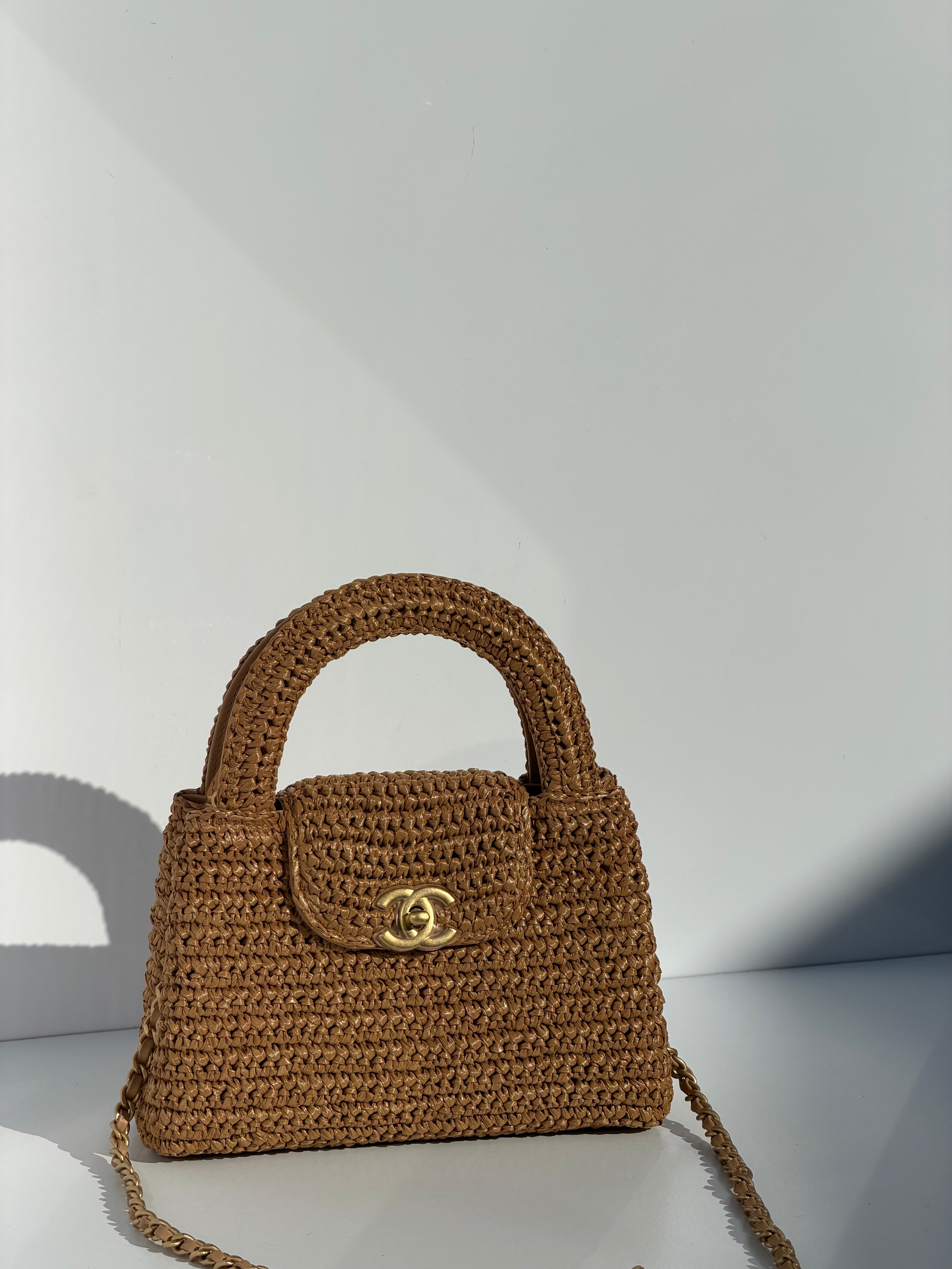 Chanel Cruise 2025/26 Mini Braided Raffia Kelly Bag – Its A Luv Story
