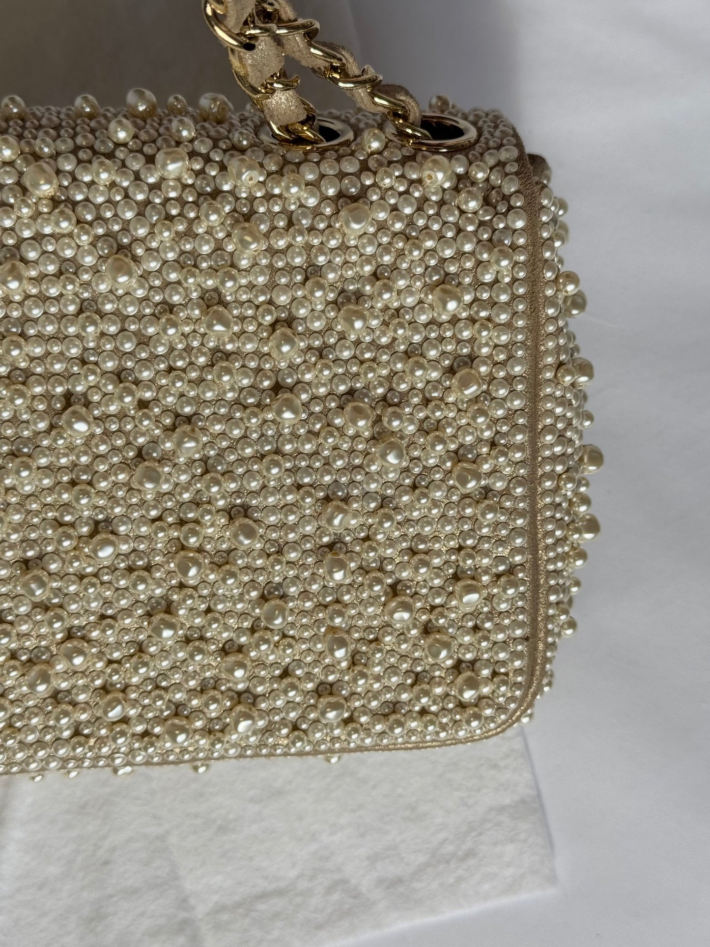 Chanel 17A Ritz Pearl Embellished Mini Rectangular Flap Bag