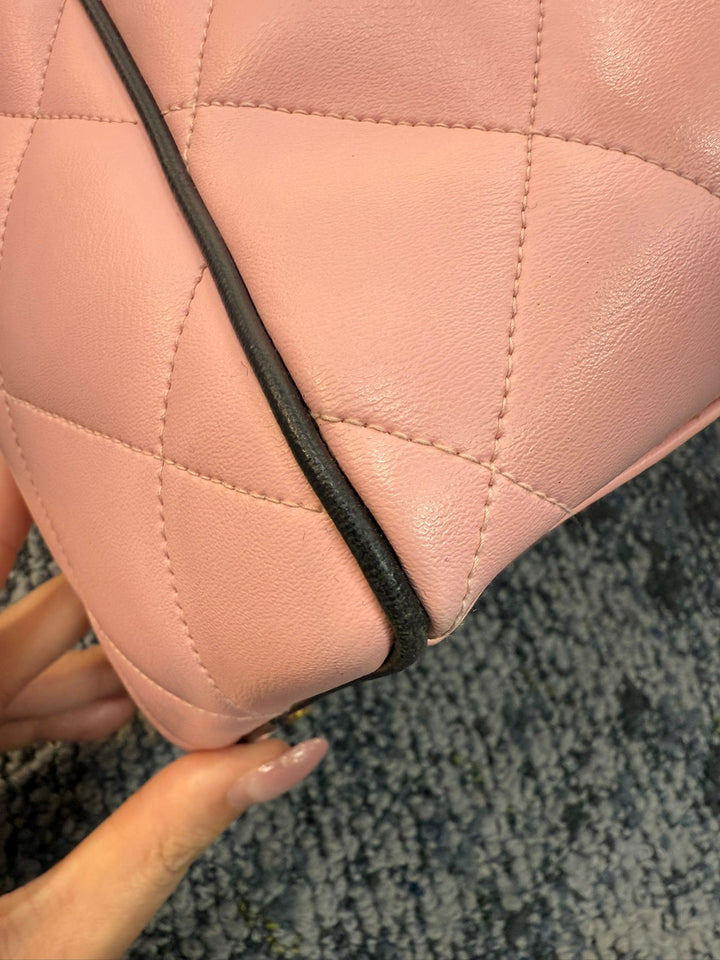Chanel 1995 Pink CC Calfskin Duffle Bag